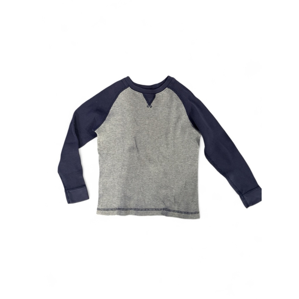 Hanna Anderson Boys Thermal Shirt M Grey/Navy Size 130 (7)